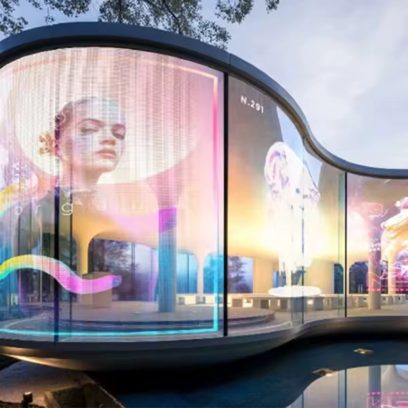 OUIO Ultradünner Flexibler Transparenter LED-Filmbildschirm Kristalldisplay-Panel für Werbung in Läden und Einkaufszentren - Bild 3