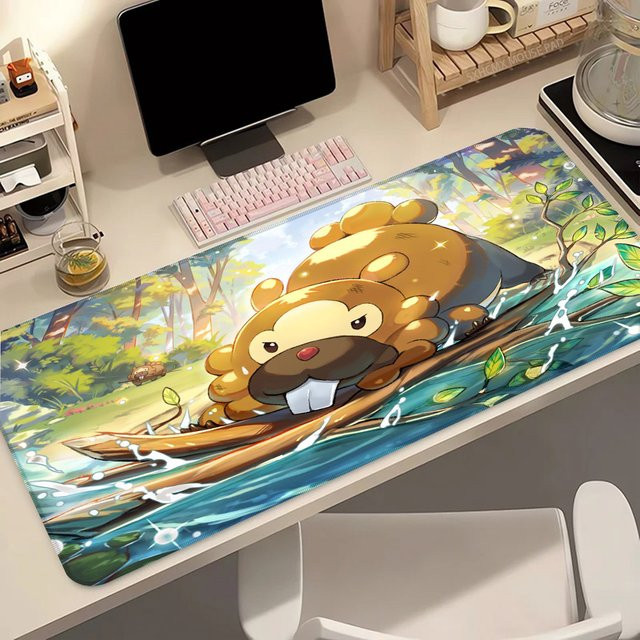 Bandai Pokemon Bidoof Kawaii Gaming-Mauspad in Multicolour mit Speed Surface für Gamer und Büro - Bild 1