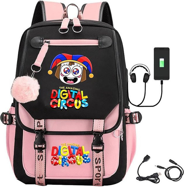 3-teiliges Schulrucksack-Set für Schüler aus Oxford-Stoff in Multicolour mit Schultasche, Schultergurt und Federmäppchen - Bild 1