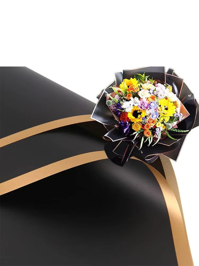 133 Stück professionelles wasserfestes Blumen-Geschenkpapier in Pink und Schwarz für Blumensträuße, Hochzeiten und Geburtstage - Bild 4