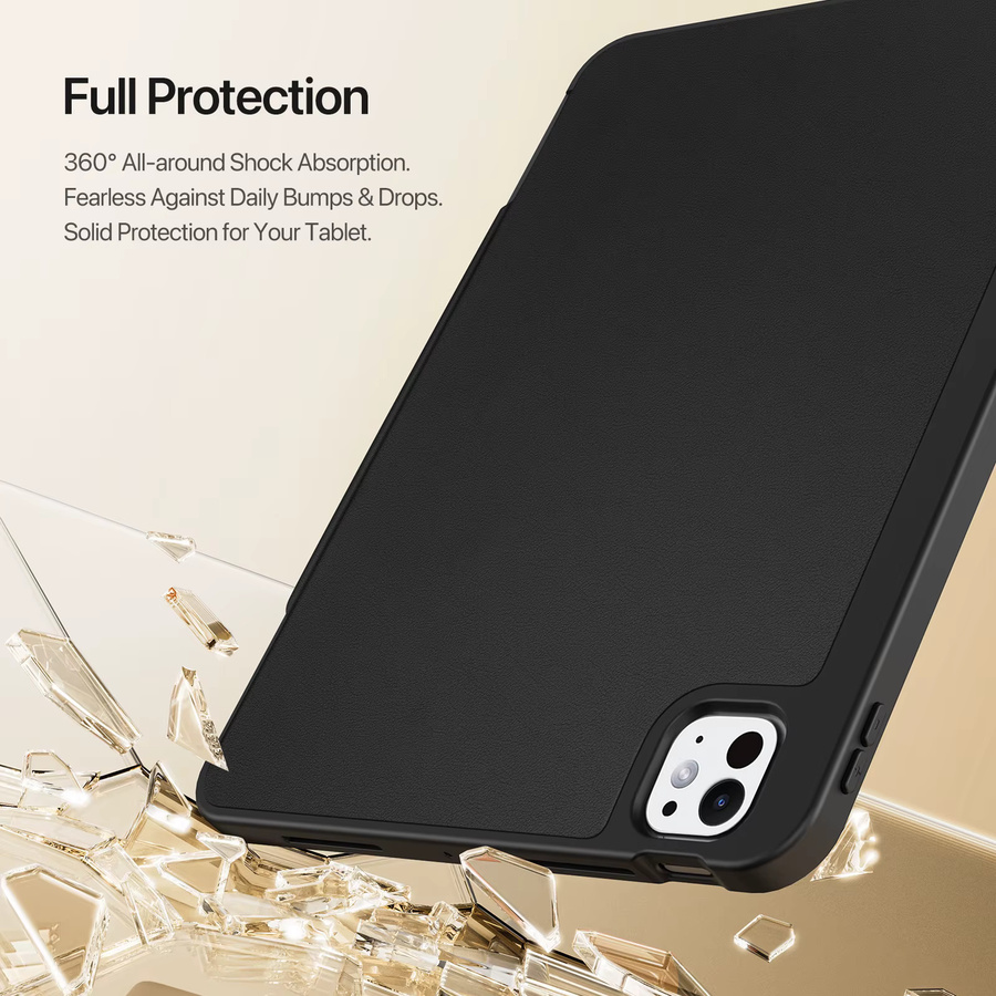DUX DUCIS Schutzhülle für iPad Pro 13 2025, iPad Air 11 M4 und iPad 10/Air 5 mit Stifthalter, Auto-Wake/Sleep-Funktion und Multi-Winkel-Stützfunktion in Schwarz - Bild 3