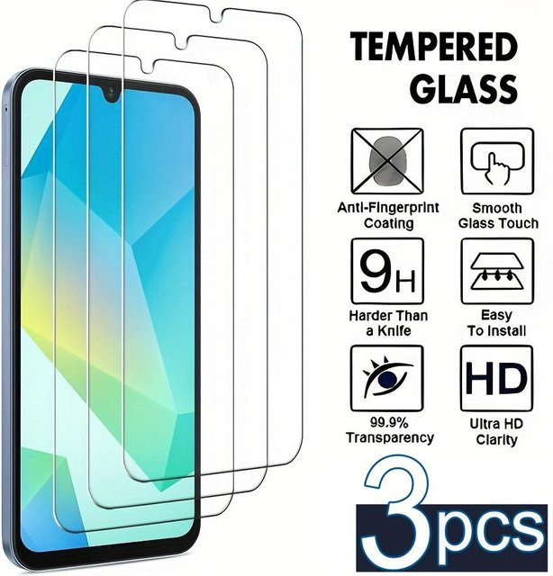 3 Stück Hartglas Displayschutz transparent für Samsung Galaxy A-Serie und S-Serie - Bild 1