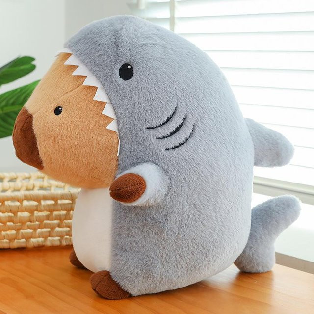 Kapibara als Hai Puppe, Plüsch, 35cm - Bild 1