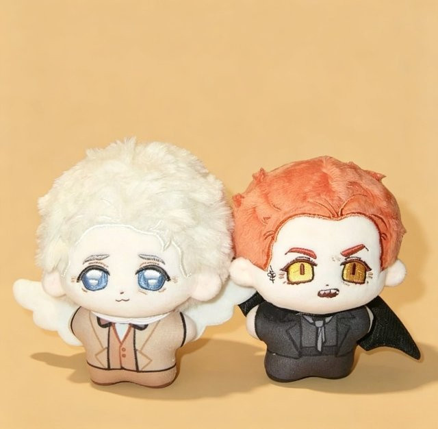 Hot Toys Good Omens Aziraphale Crowley Mini Plüsch Schlüsselanhänger - Bild 1