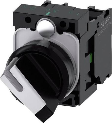 Siemens SIRIUS ACT Drehschalter mit Frontring aus Kunststoff in Schwarz und Weiß IP69K - Bild 1