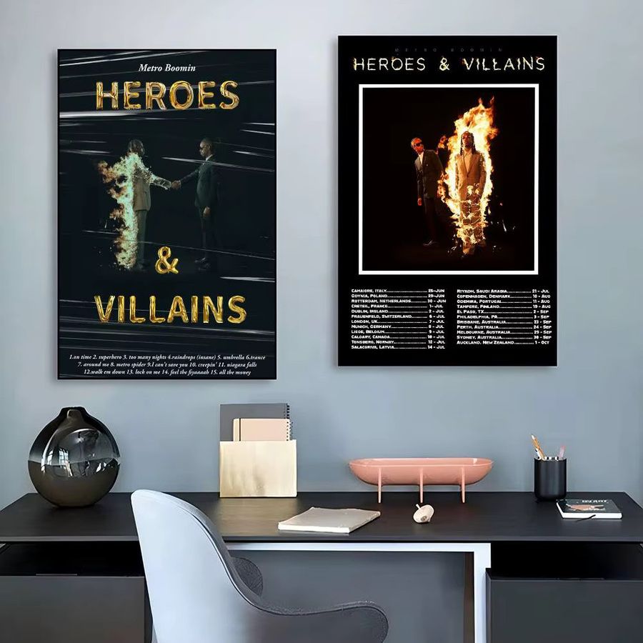 Vintage Wandgemälde M-metro Boomins Album Pop-Rap-Sänger Retro Wanddekor für Zimmer und Café in Mehrfarbig - Bild 2