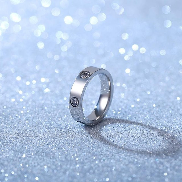 KaiTingu Paarring Edelstahl, Roségold, Zirkonia, Unisex - Bild 1