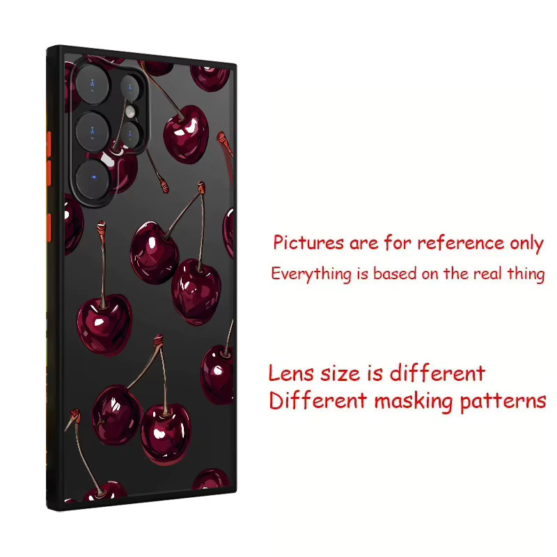 Samsung Handyhülle mit Frucht-Kirsch-Design für Galaxy S26 Note 20 Ultra 10+ S21 S24 Plus S23 FE S22 S25 Ultra S20 FE, Rückseitige Telefonabdeckung, Multicolour - Bild 3