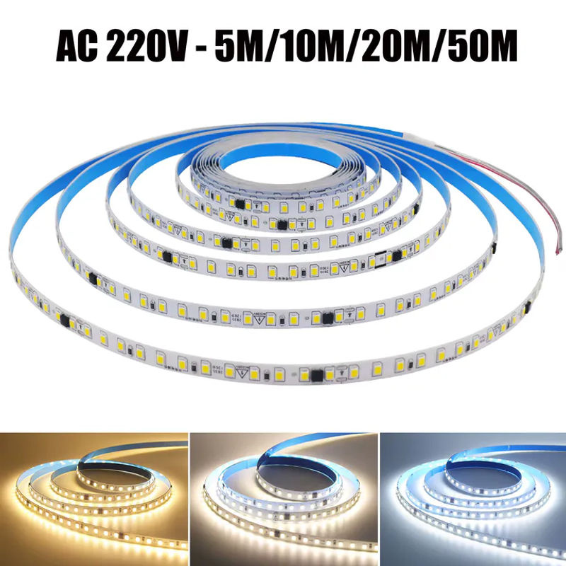 HEGEHE LED-Streifen SMD 2835 mit 120 LEDs/m, IP44, AC 220V, CCT flexibel, Weiß, für Heimdekoration - Bild 7