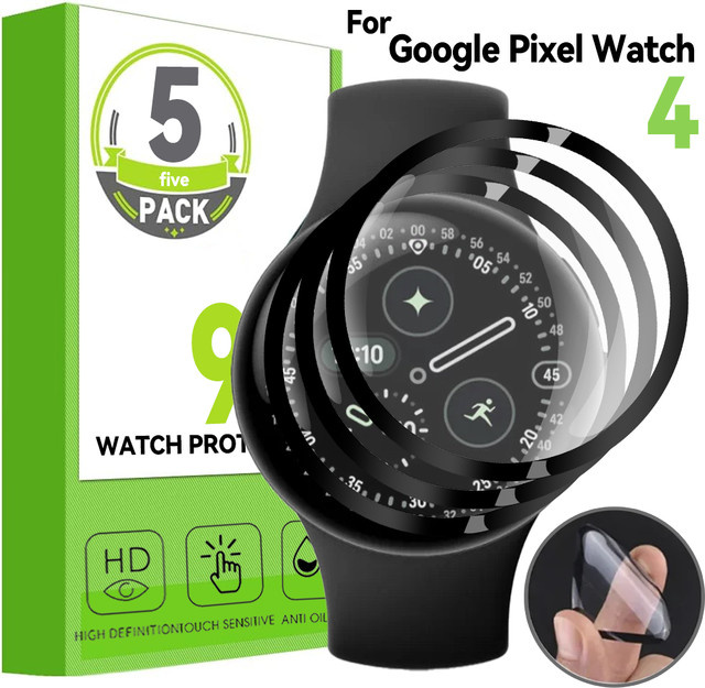 BAPPSUS Uhren-Displayschutz Google Pixel Watch, PMMA-Verbundfolien, Schwarz - Bild 1