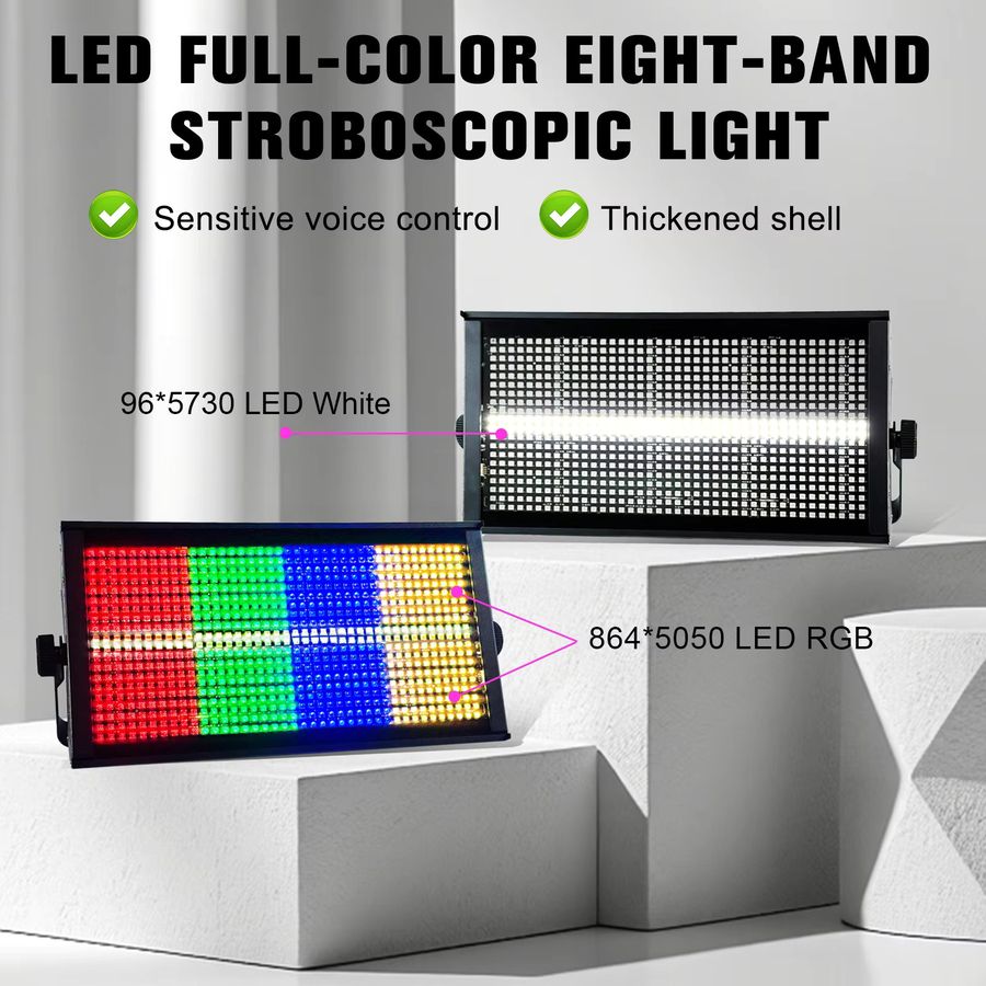 POLET 200W LED RGBW 4in1 Partition Strobe Light mit DMX512 für DJ, Wedding und Stage Lighting Effects in Weiß 8000K - Bild 5