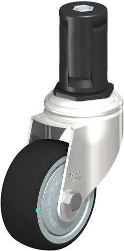 Blickle Lenkrolle LKRXA-PATH 80KFD-11-EXR15 aus Edelstahl in Schwarz, Silber und Grau mit 80 mm Rad-Durchmesser und 120 kg Tragfähigkeit - Bild 1