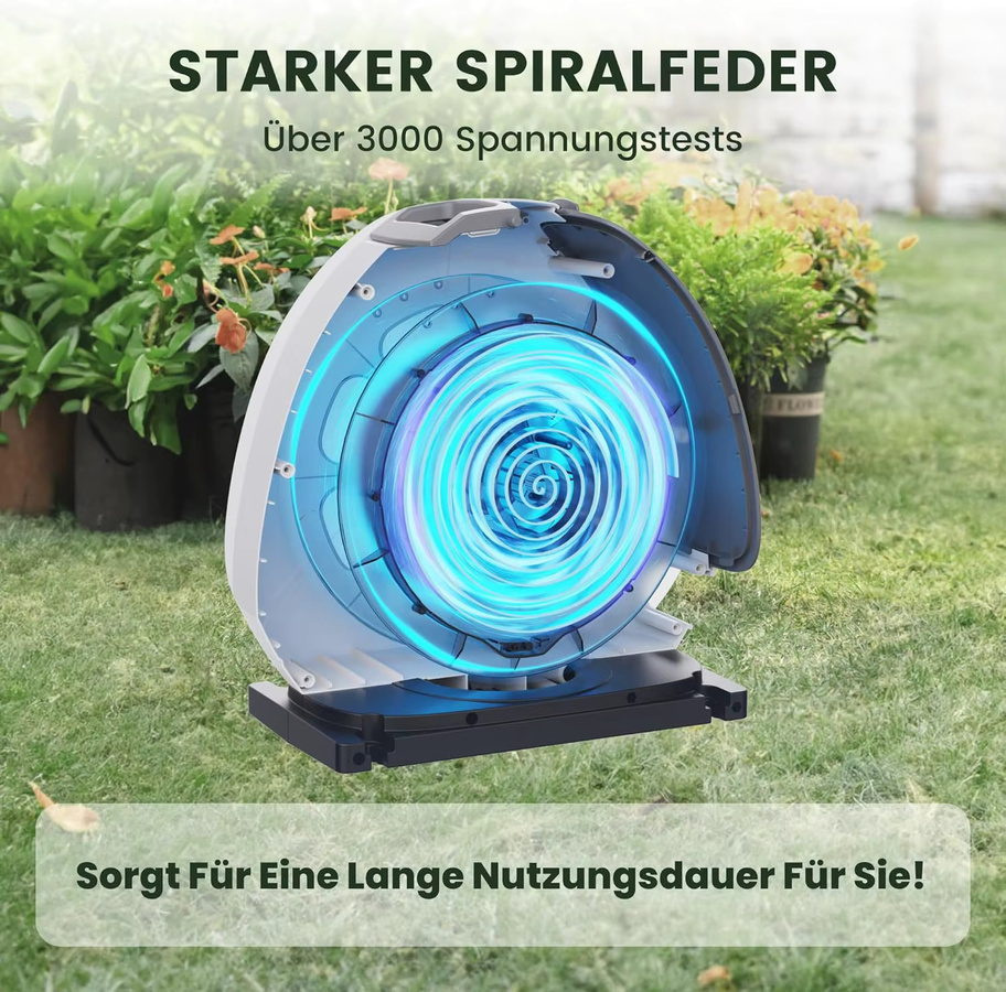 Giraffe Tools Bodenmontierter Einziehbarer Schlauchaufroller mit Automatikfunktion und flexiblem Drehgelenk - Bild 6