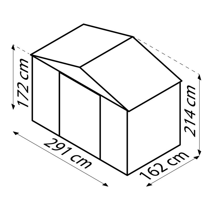 Pergart Gerätehaus Dresden II 106 aus Metall in Grau mit Satteldach und Schiebetür, B/T/H: 301 x 174 x 214 cm - Bild 3