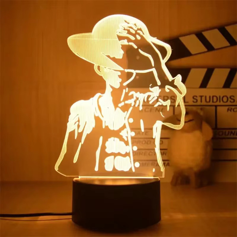 Bandai One Piece Roronoa Zoro Ruffy Anime Nachtlichter Actionfigur, 3D LED Tischlampe, Puppe - Bild 2