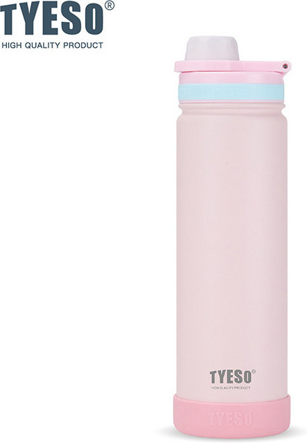 TYESO Tragbare Sport-Kaltwasserflasche mit rutschfester Silikonhülle, Blau, 750 ml - Bild 1