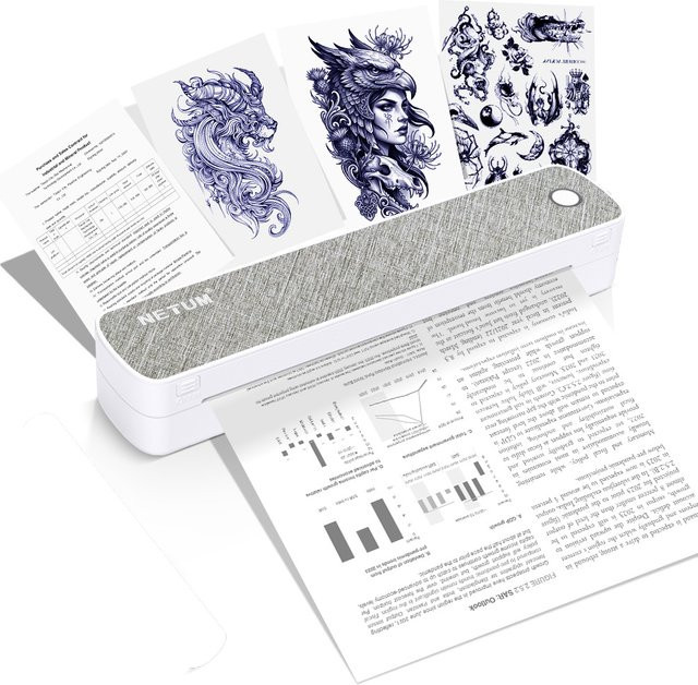 NETUM Mini Thermodrucker A4 Bluetooth Tintenlos für Word, PDF und Fotos in Weiß - Bild 1