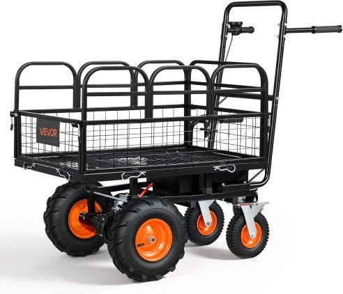 VEVOR Elektro Gartenwagen mit 36V 432Wh Akku, 500W Motor, 90 Grad Kippfunktion und Bremse, 300 kg Tragkraft, robuster Stahl-Gartenwagen für Landwirtschaft und Hof - Bild 1