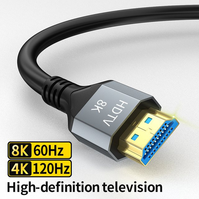 LMCNZZ HDMI 2.1 Splitter Adapter in Schwarz für 8K @ 60Hz und 4K @ 120Hz mit 48Gbps, unterstützt eARC, ARC und HDCP für PC, Laptop, Projektor und HD-TV - Bild 1