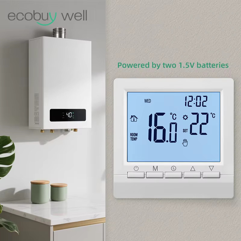 Smart Thermostat Ecobuy Well Programmierbarer Temperaturregler für Heizung und Gaskessel in Weiß inklusive Wandhalterung - Bild 2