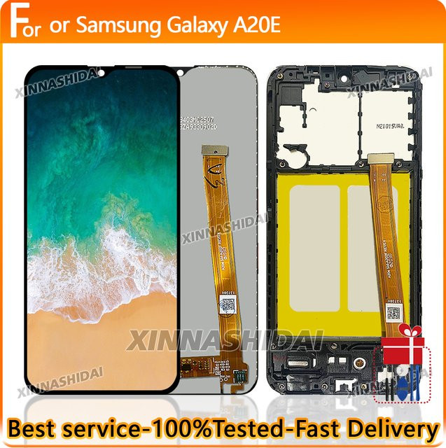 Samsung Galaxy A20E SM-A202F LCD Display Touchscreen Digitizer Ersatz Montage in Schwarz - Bild 1