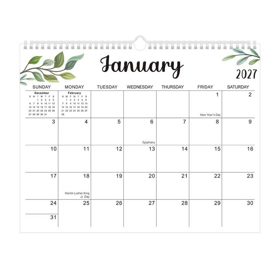 Großer Schreibtisch-Wandkalender Januar 2027 bis Juni 2028 in Weiß mit Spiralbindung und dickem Papier zur Organisation für Büro, Schule und Zuhause - Bild 2