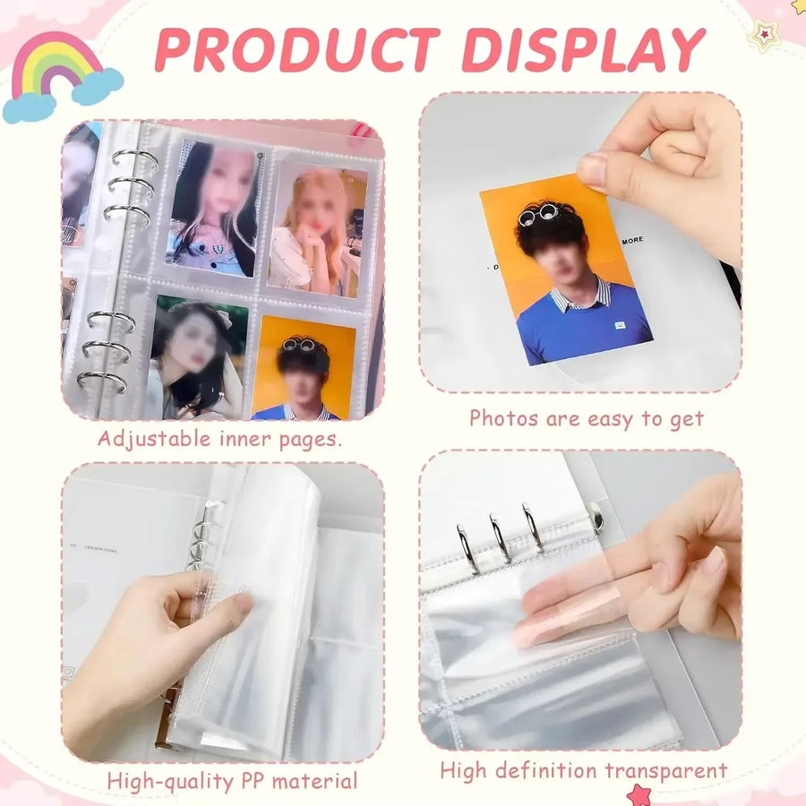 10 Stück Kpop Binder Fotokartenhalter mit 1-4 Fächern, transparente Sammelalbum-Innenseiten aus Kunststoff - Bild 2