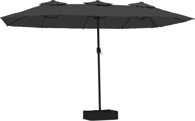 vidaXL Doppel-Garten Sonnenschirm mit LED-Leuchten in Anthrazit B: 449 cm, T: 265 cm, H: 245 cm - Bild 1
