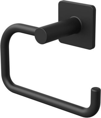 LENZ Toilettenpapierhalter KOVA aus Metall in Schwarz-matt zur Montage durch Kleben oder Bohren - Bild 1