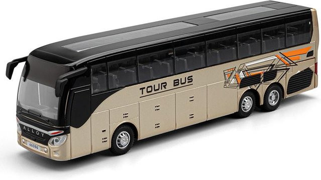 Linyi toy car Geschäfts-Fernverkehr-Eindeckerbus, 1:30, Metall, mit Licht und Sound, ab 14 Jahren - Bild 1