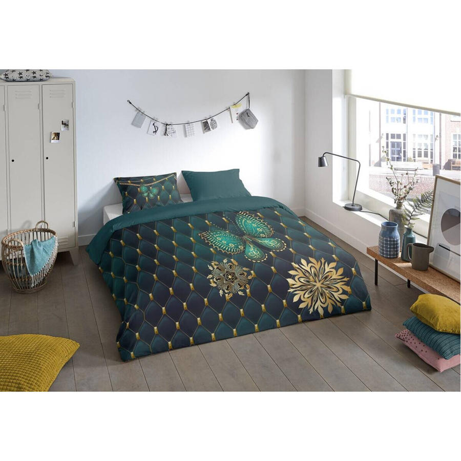 Pure Microfaser Bettwäsche Lavanya Petrol aus Polyester mit Bettbezug und Kissenbezug, B/H: 135 x 200 cm und 80 x 80 cm - Bild 2
