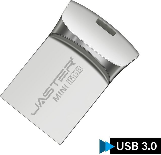 JASTER USB 3.0 Super Mini Flash-Laufwerk in Schwarz und Silber - Bild 1