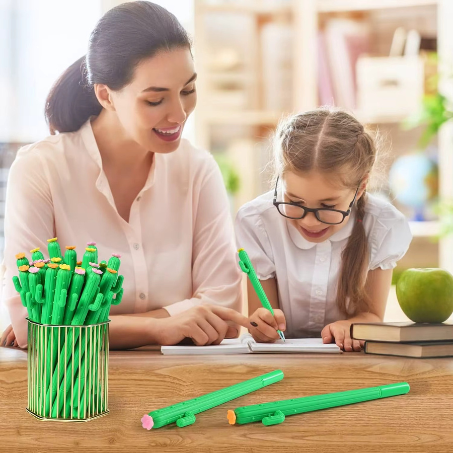 Kaktusförmiges Gel-Stifte-Set in Grün und Multicolour für Schule und Home Office - Bild 5
