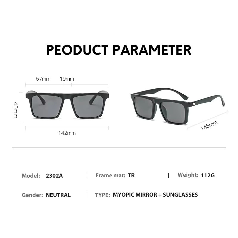 NINJONA Sonnenbrille, quadratisch, Vollrand, Kunststoff, schwarz, Unisex - Bild 2