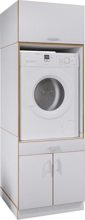 VCM Waschmaschinenschrank Rislo CL XXL in Weiß Matt mit Unterschrank und Überbauschrank, H x B x T: 200 x 67 x 68 cm