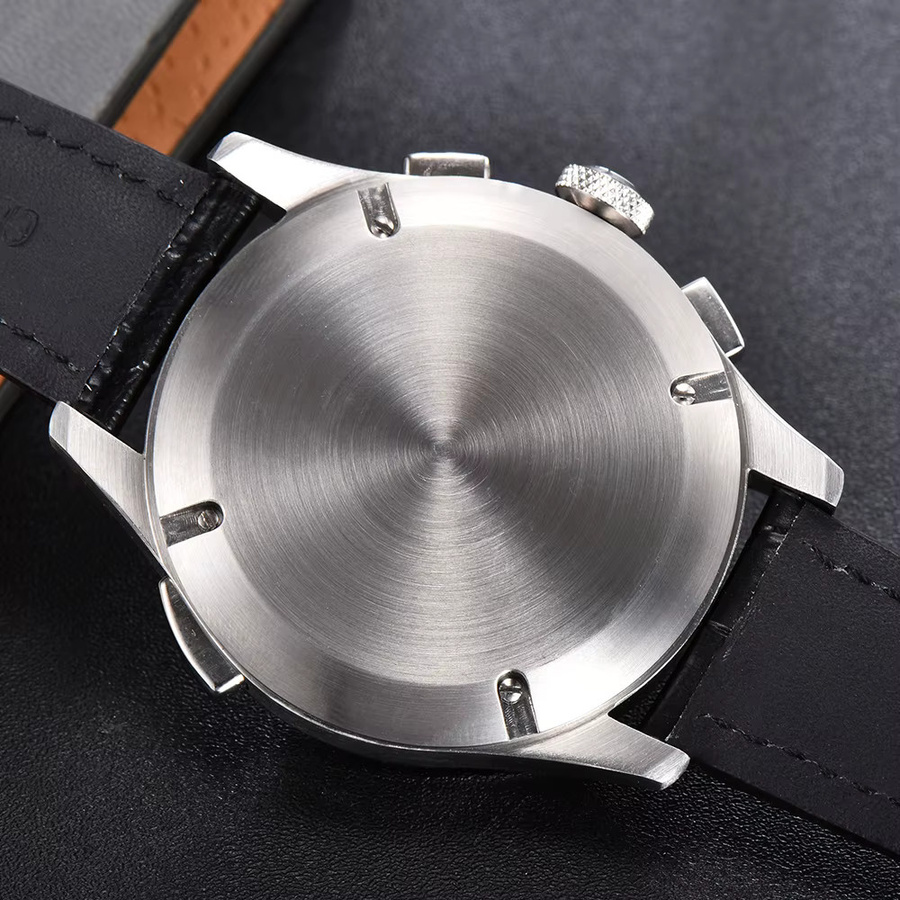 Parnis Armbanduhr Automatik, weißes Zifferblatt, Edelstahl, Lederband, 45 mm, Herren - Bild 2