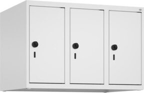 C+P Aufsatzschrank 9016 in Weiß mit 3 Abteilen und Sicherheits-Drehriegel, B/T/H: 50 x 75 x 50 cm - Bild 1