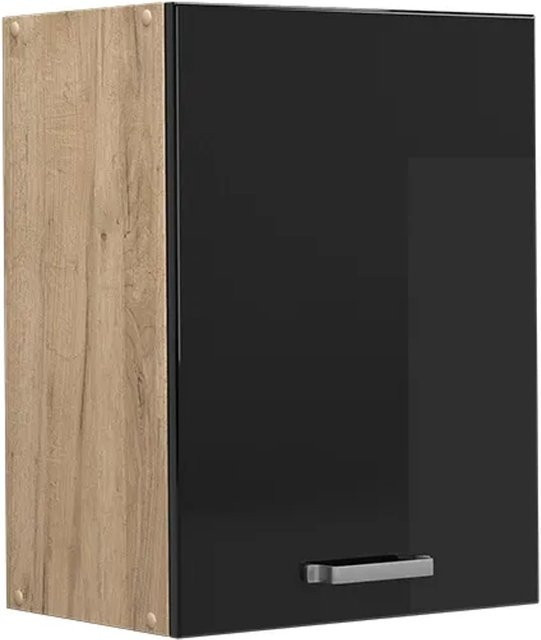 Vicco Hängeschrank R-Line Küchenschrank in Schwarz und Eiche mit Hochglanz-Optik, Breite: 45 cm - Bild 2