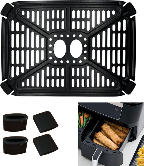 LEENKEA Ersatz-Grillpfanne in Schwarz für Foodi DZ401 DZ550 10QT DualZone Heißluftfritteusen - Bild 1