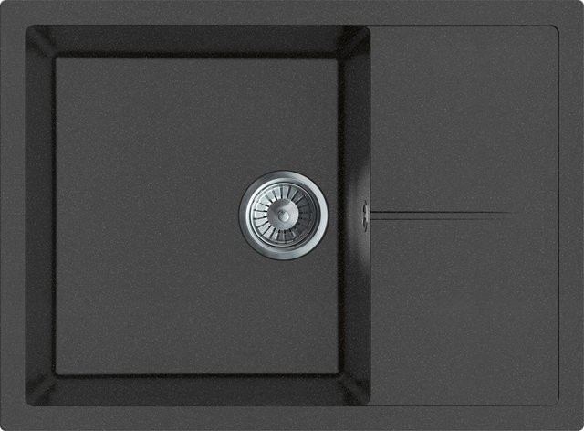 Miló Einbauspüle Adore aus Granitverbundstoff in Graphite, Breite: 68 cm - Bild 1