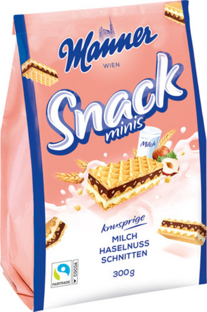 Manner Snack Minis Milch-Haselnuss 300 g - Bild 1