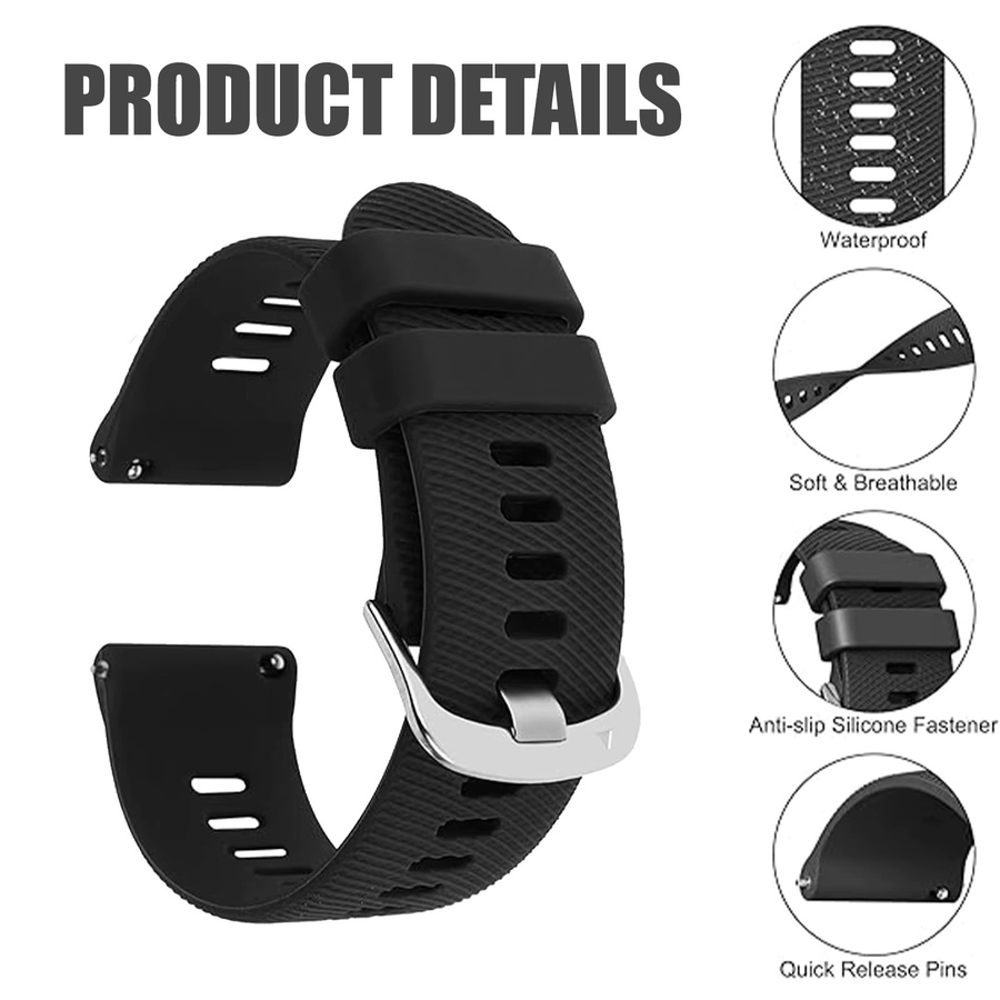 Xiaomi Uhrenarmband Silikon, 22mm, Schwarz, Unisex - Bild 3