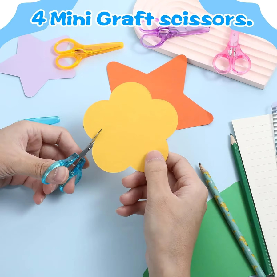 TWBEB 6-teiliges Mini-Bastelscheren-Set in Pink aus Metall und Kunststoff für Präzisionsarbeiten beim Scrapbooking, Nähen und Basteln - Bild 2