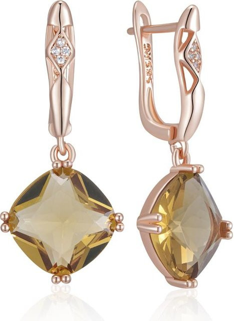 Hängeohrringe Kupfer, Roségold, Zirkonia, Damen, Vintage - Bild 1