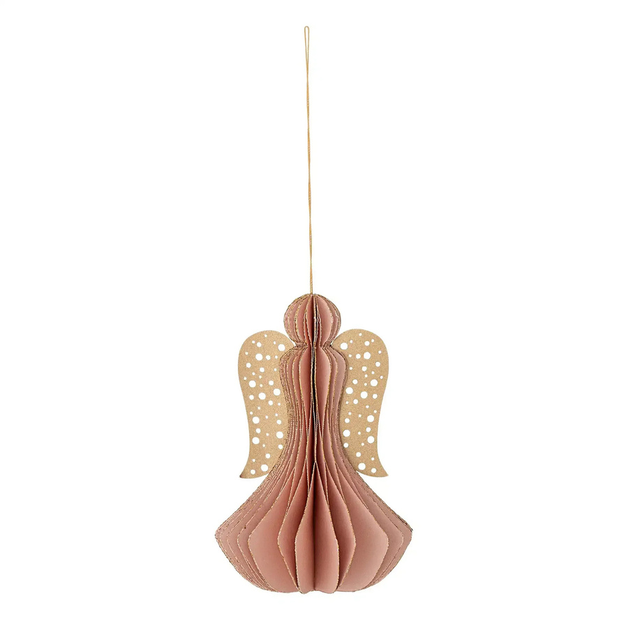 Bloomingville Ornament Ingi aus Papier in Rosa und Gold für Weihnachten - Bild 1