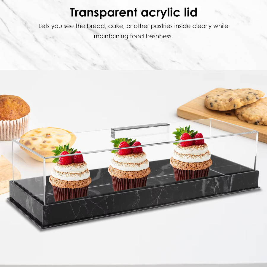 Willstar Kuchenständer Rechteckiges Tablett aus Acryl für Dessert und Cupcakes in Weiß oder Schwarz - Bild 2