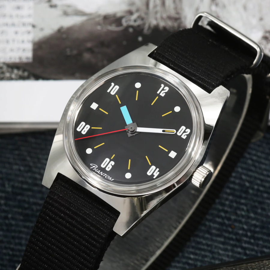 PHANTOM Armbanduhr, Handaufzug, Edelstahl, Schwarz, Herren - Bild 3