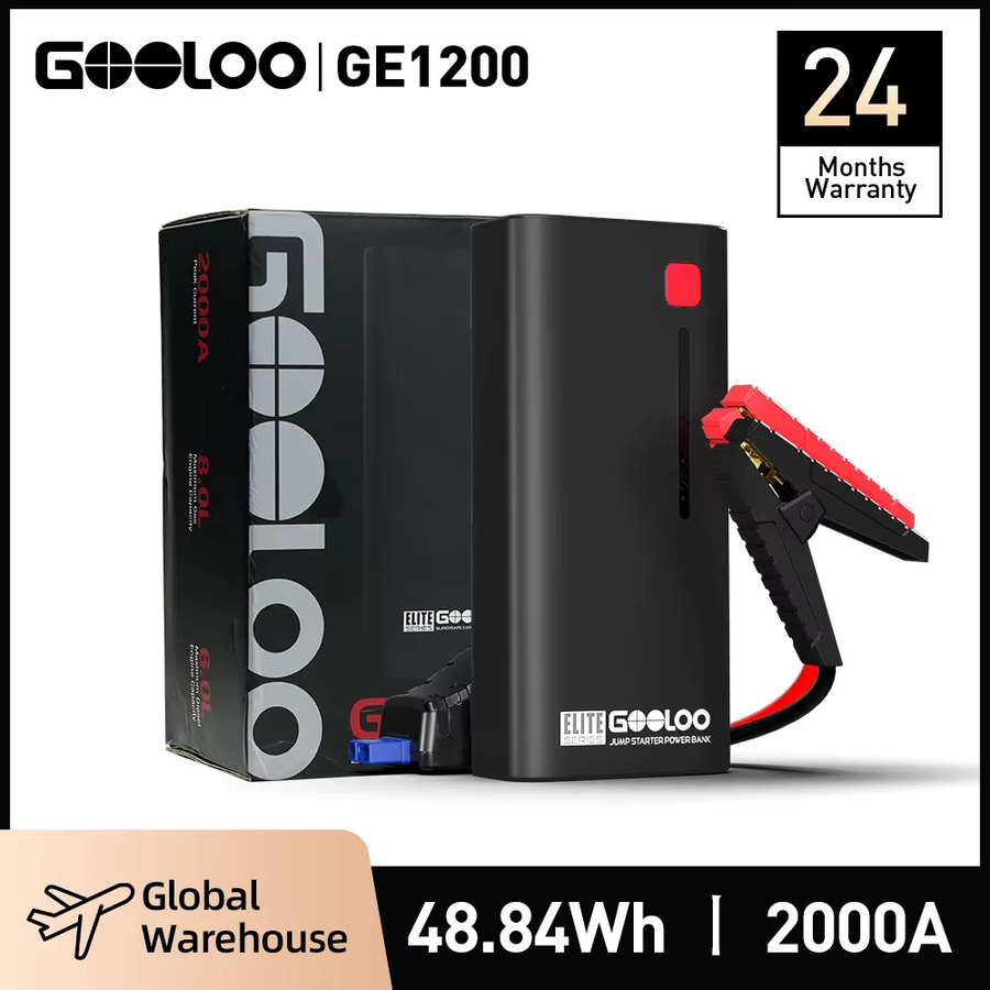 Gooloo 12V Auto Starthilfe Powerbank mit 2000A Booster und 48,84 Wh Kapazität in Schwarz - Bild 2
