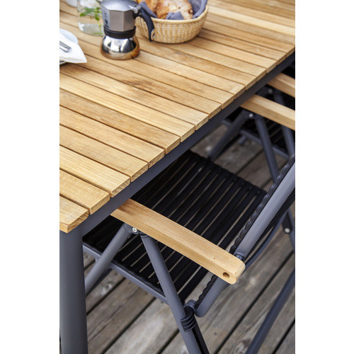 Cinas Gartentisch Mood aus Teakholz in Grau, B/H/L: 100 x 72 x 167,5 cm - Bild 5