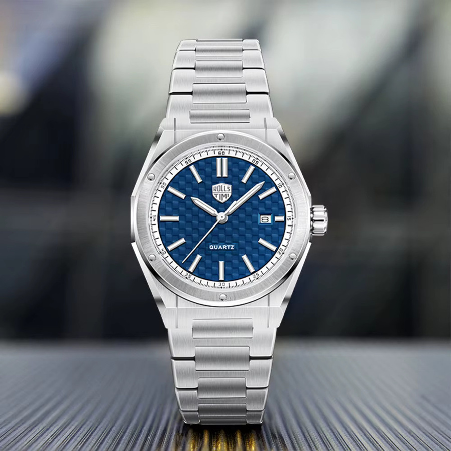 RollsTimi Armbanduhr, Quarz, Edelstahl, Saphirglas, Blau, Herren - Bild 3